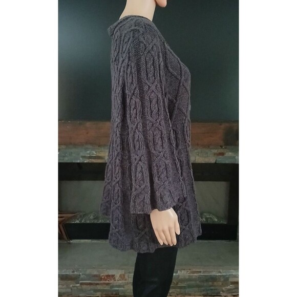 Jillian Nicole Knit Sweater 1X Bulky Casual Cardigan Cable Charcoal Snap Buttons - Picture 4 of 7